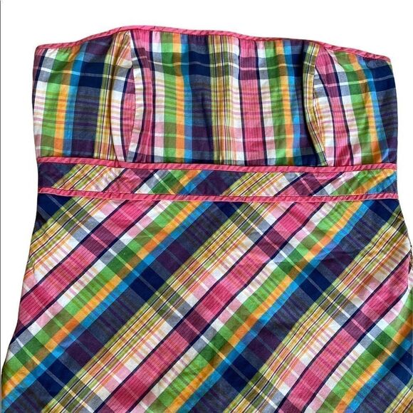 Lily Pulitzer Plaid Strapless Top Size 4 - Picture 3 of 6